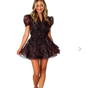 Shop Buddy Love Clementine Elastic Waist Mini Dress Floral Fantasy Size Large